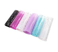 kowaku Set de 6 películas Transparentes iridiscentes Material de Vinilo para DIY Costura Ropa Bolsa Zapatos fabricación, Brillante Estrella Hojas de Vinilo