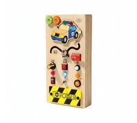 kowaku Simulador de Tablero de Conducción Panel de Actividades de Madera Juguete Sensorial Infantil con Efectos de Luz para Niños y Educación Temprana, Tablero De Policía