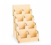 kowaku Soporte para Pegatinas Organizador Portapegatinas Expositor Estante de Madera y Bambú de Cuatro Niveles Escalonados Uso Eficiente del Espacio Vertical