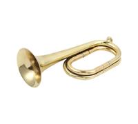 kowaku Trompeta de caballería, de explorador, pequeña de latón, trompeta de latón completa para banda escolar, Oro