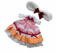 kowaku Vestido de Muñeca Bjd Ropa Princesa Traje Accesorio Trabajo Cuidado en Cada Puntada Adecuado para Coleccionistas Niñas Juego Decoración , Vestido De Conejo A Rayas