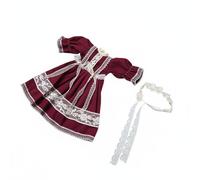 kowaku Vestido de Muñeca Bjd Ropa Princesa Traje Accesorio Trabajo Cuidado en Cada Puntada Adecuado para Coleccionistas Niñas Juego Decoración , Vestido Burdeos