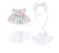 kowaku Vestido de Muñeca OB11 Ropa Traje Conjunto Falda Delantal con Puntilla y Cinta Material de Tela con Diadema Orejas para Maquillaje de Escena Adecuado, Rosa, Chica Conejit Maid