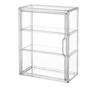 kowaku Vitrina para Figuras Caja Expositora Transparente Organizador de Almacenamiento para Escritorio Estante de Exhibición Resistente Al Polvo Adecuada Par, Dos Divisores de 36