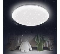 Kowanie Lámpara de Techo LED Lámpara de Techo Dormitorio - Ø30cm Lámpara de Dormitorio Cielo Estrellado Blanco Frío 18W Iluminación de Techo de Baño IP44 Impermeable Lámpara