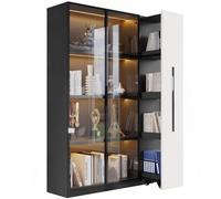 kowdom - Escaparate LED, 110 x 35 x 160, color negro y blanco