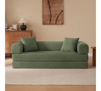 kowdom Sofá cama plegable de 3 plazas - Boneless sofá convertible en cama de tatami con espuma fría, sin montaje para sala de estar (verde)