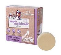 Kowi Champú + Acondicionador Sólido para Perros y Gatos. con Caléndula, Aceite de Argán, Manteca de Karité, Caolín, Biotina, Aceite de Oliva, Coco y Girasol. Pieles Sensibles. Caja con 1 Pastilla