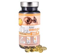 Kowi Omega 90 Perlas Aceite Pescado Puro de anchoa 95% para Perros y Gatos, con Vitamina E para Piel y Pelaje Brillante, articulaciones, corazón, Vista y Cerebro. Ideal para complementar Dieta Barf.