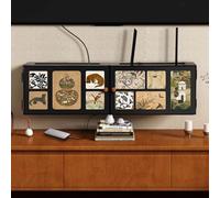 KOWJIFH Soporte de Pared para TV Estante Flotante para Pared Caja Oculta para Router WiFi Soporte Oculto para módem, Router, regleta, gestión de Cables, Toma de Corriente
