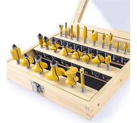 KOWOOD 24X Router Bits Set 1/4 Inch Shank Made of Carbon Steel C3 Alloy Blade for Professional Woodworking
