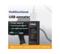 KOWSI Amperímetro USB, Pantalla Digital Multifunción, Amperímetro de Voltaje CC, Medidor de Potencia, Comprobador de Carga de Teléfono Celular