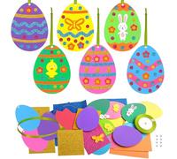 Koxtyzo 12 piezas de huevos de Pascua para niños, manualidades de Pascua para niños, manualidades creativas de Pascua, decoración de huevos de Pascua para combinar para guardería, aula, regalos de