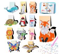 Koxtyzo 12 Piezas Diamond Painting Marcapaginas, 5D DIY Pintura Diamante Marcapáginas Magnéticos, Kit de Diamond Painting Manualidades para Niños y Adultos, Regalo Niña 6 7 8 9 10 11 12 Años