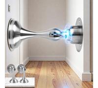 Koxtyzo 2 Piezas Tope Puerta Magnéticos, Topes para Puertas de Acero Inoxidable, Door Stopper Interiores para Suelo y Pared, Autoadhesivos/Tornillos Ocultos