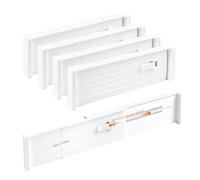 Koxtyzo 4 Piezas Separadores de Cajones Ajustables, para Ancho 27-47cm Altura 9 cm, Separador Cajones Ajustable de Plástico Organizador para Baño Cocina Oficina Tocador Armario