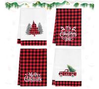 Koxtyzo 4 Piezas Toallas de Cocina Navidad, Paños de Cocina 45 x 65 cm, Microfibra y Absorbentes Trapos de Cocina, Decoración de Cocina, para Invierno Decoracion Navidad Hogar, Regalos, Rojo