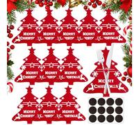 Koxtyzo Fundas para Cubiertos Navideñas de Fieltro, 12 Piezas Portacubiertos con Forma de Árbol de Navidad, Decoración de Mesa para Cuchillo Tenedor Cuchara, con Alfombrillas Antideslizantes de Espuma