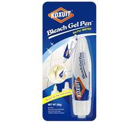 KOXUIT Lápiz blanqueador portátil de doble punta para ropa blanca y lechada, aplicador de gel 2 en 1 listo para viajar con cabezal de cepillo, limpiador antigoteo para líneas de baño y uso sobre la