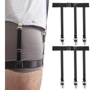 KOXXIAMOQ 2 soportes para camisa de hombre, soporte para camisas, liga elástica con clips antideslizantes, para hombres y mujeres, Negro , 1