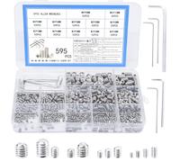 KOXXIAMOQ Set de 595 Tornillos Metricos de Rosca, Tornillos Hexagonales Internos, Tornillos Hexagonales de Fijación para Manijas de Puertas, con 5 Llaves, M3 M4 M5 M6 M8(595)
