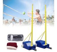 Koyike Kit de Red de Voleibol para Exterior e Interior, Postes Profesionales con Ruedas, Sistema de Bádminton Ajustable en Altura para Jardín Gimnasio y Estadio