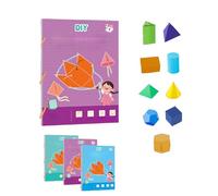Koyoata Pull String 3D Geometry Learning Book, Pull String Pop-Up Geometry Kit with 9/12/15 Solids, Teaches Volume & Area for Beginners (1 pcs*A)