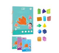 Koyoata Pull String 3D Geometry Learning Book, Pull String Pop-Up Geometry Kit with 9/12/15 Solids, Teaches Volume & Area for Beginners (1 pcs*B)