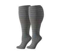 Koyojpoe 300lb Extra Wide Plus Size Compression Socks, Moisture-Wicking & Odor-Resistant Calf Socks.,Gris Oscuro 2 Pares,2XL