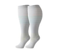 Koyojpoe 300lb Extra Wide Plus Size Compression Socks, Moisture-Wicking & Odor-Resistant Calf Socks.,Gris Claro 2 Pares,3XL
