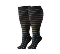 Koyojpoe 300lb Extra Wide Plus Size Compression Socks, Moisture-Wicking & Odor-Resistant Calf Socks.,Negro 2 Pares,3XL