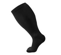 Koyojpoe Calcetines de compresión alta adelgazantes para pantorrillas talla grande hasta 100 kg media pantorrilla para piernas gruesas.Negro4XL