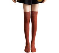 Koyojpoe Cosy Over The Knee Winter Socks - Seamless Toe & Secure Fit For All-Day Comfort.,Rojo Ladrillo 2 Pares