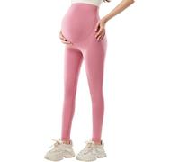 Koyojpoe Women's Maternity Leggings Adjustable Waistband/Over The Belly Pregnancy Casual Yoga Tights/Maternity Pants For Pregnancy All Stages. ,Colorete En Polvo,S