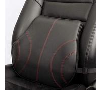 KOYOSO Almohada Lumbar, Cojín Lumbar Coche de Cuero Soporte, Cintura del Ergonomico Espuma de Memoria para el Alivio del Dolor de Espalda Inferior - Negro