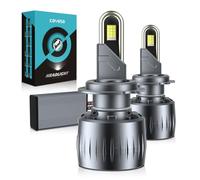 KOYOSO Bombilla LED H7 de 180 W, 40000 lm, súper luminosa, 6500 K, blanco frío, Canbus Ready sin error, Plug & Play Kit de actualización para halógeno coche, luz de cruce y de carretera para vehículo