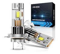 KOYOSO Bombillas LED H7 160W 38000LM, Super Brillas Faros con Ventilador, Kit de Conversión 6500K Luz Blanca Día, Tamaño Mini 1:1 Plug and Play para Coche para Faros de Coche 12V