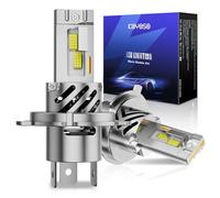 KOYOSO H4 LED 120W 30000LM 6000K Blanco, Bombilla h4 600% más brillantes, dimensiones 1:1 como las halógenas, Plug-and-Play, doble haz, con ventilador, CANBUS 99%, IP68, pack de 2