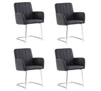 kozamas Juego de 4 sillas de comedor, modernas sillas tapizadas con patas en zigzag: juego completo de piel sintética para comedor, salón y estudio