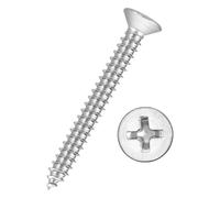 Kozelo 100 tornillos Phillips de cabeza plana para madera, tornillos autorroscantes avellanados de acero inoxidable 304 para montaje de muebles, molduras interiores, construcción al aire libre, color