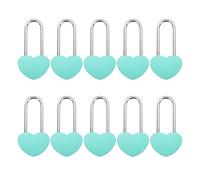Kozelo 10Pcs Candado Corazón 4" (100mm), Aleación De Acero Candado Sin Llave En Forma De Corazón Individual Para Bodas San Valentín Aniversario Viajes Puente Del Amor, Azul Claro