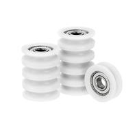 Kozelo 10uds U608ZZ Nylon Ranura en U Bola Cojinete - [8x30x10mm] Blindado Polea Rueda Rodando Cojinete para Ferrocarril Pista Sistema Uso, Cromo Acero, ABEC1