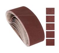 Kozelo 15Pcs Bandas de Lijado 76mm x 533mm 40/80/120/240/400 Grano Óxido de Aluminio Papel de Lija Abrasivo para Lijadora de Banda Metal Molienda Trabajo en Madera Eliminación de Óxido