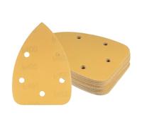 Kozelo 18Pcs Lija de Detalle 400 Granos 3.9" x 5.5" Hojas de Lija | Triangulares, óxido de Aluminio, para Lijadora de Ratón, con Cierre de Gancho Y Bucle, 5 Orificios