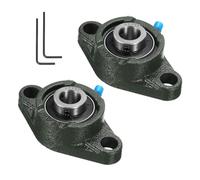 Kozelo 2 Piezas Rodamientos de Bloque de Almohada Ucfl202, Diámetro de 15 mm, Autoalineación, Base de Hierro Fundido Sólido, Rodamientos de Acero Cromado Montados