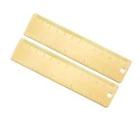 Kozelo 2 Uds. Latón Reglas Rectas - [12 Cm X 4 Pulgadas] Cobre Regla Medición Cm Pulgadas Dual Escala para Línea Dibujo, Dorado Tono