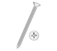 Kozelo 25 pcs de Tornillos Para Madera De Cabeza Plana Phillips - [#8x2"] Acero Inoxidable 316, Tornillos Autoperforantes Avellanados Para Ensamblaje De Muebles, Plateado