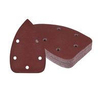 Kozelo 25 Piezas Papel de Lija para Lijadora de Ratón - [180 Granos 3.5" X 5.5"] Triangulares con Cierre de Gancho y Bucle para Madera Muebles | 5 Orificios Óxido de Aluminio