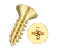 Kozelo 25 tornillos Phillips de cabeza plana para madera, tornillos autorroscantes avellanados de acero al carbono para montaje de muebles, molduras interiores, construcción al aire libre, latón