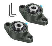 Kozelo 2Pcs Cojinetes de Bloque de Almohada Ucfl201 de 12mm de Diámetro, Autoalineación, Base de Hierro Fundido, Cojinetes de Acero Cromado Montados